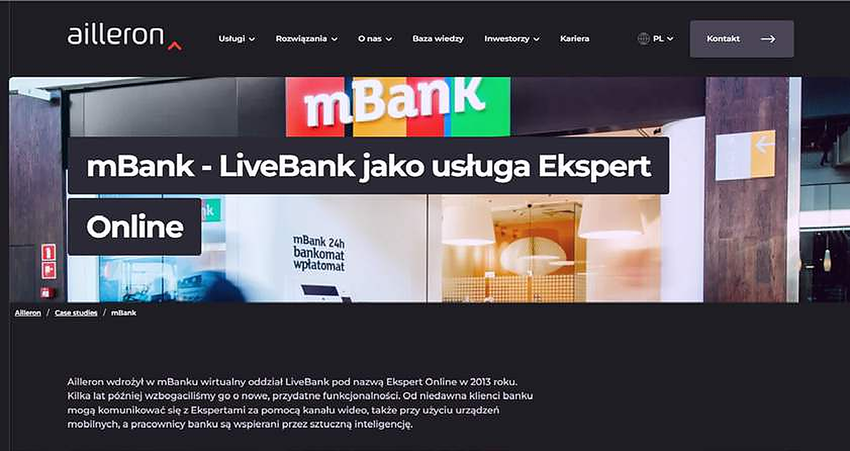 mBank – LiveBank jako usługa Ekspert Online
